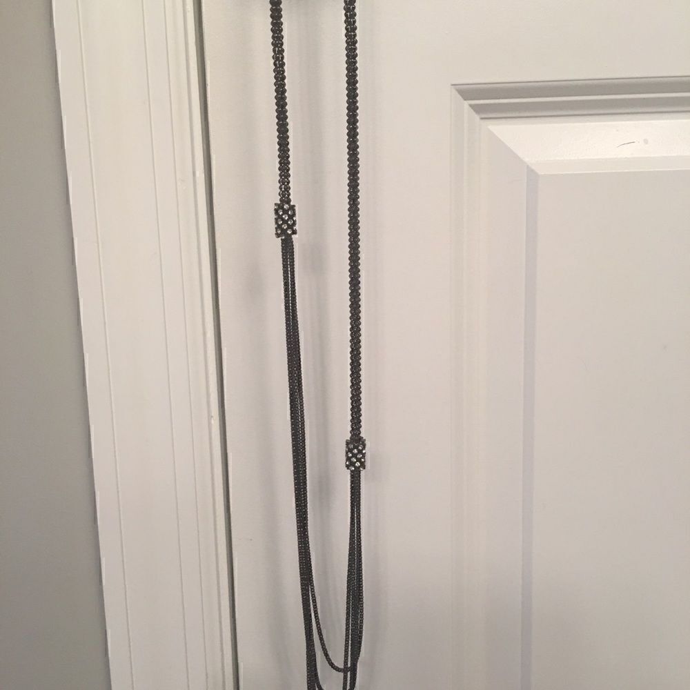 Eggplant chain and crystal necklace